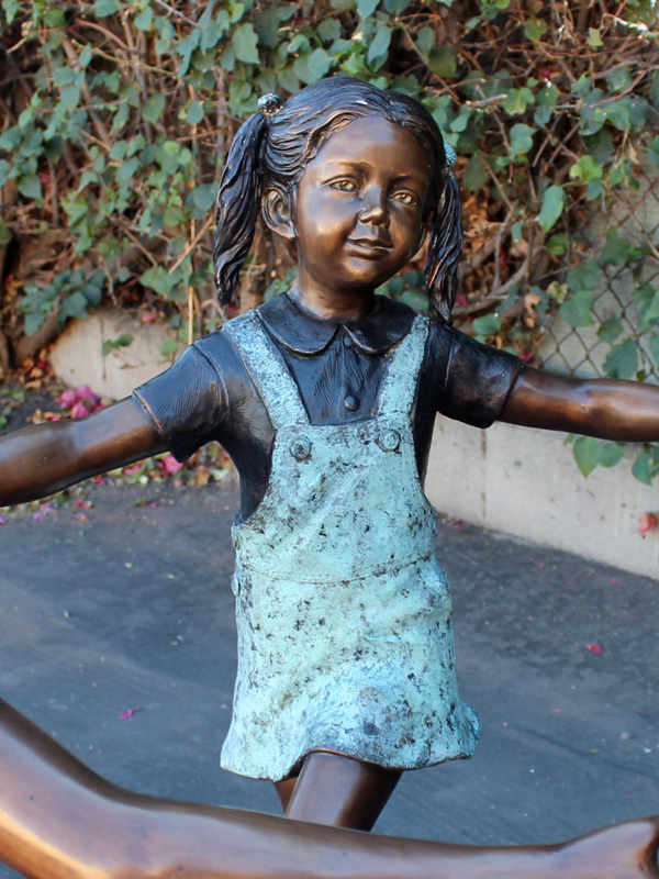 Bronze Statue of 3 Kids Holding Hands