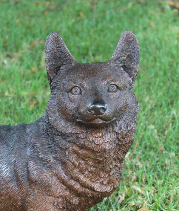 bronze corgi statue