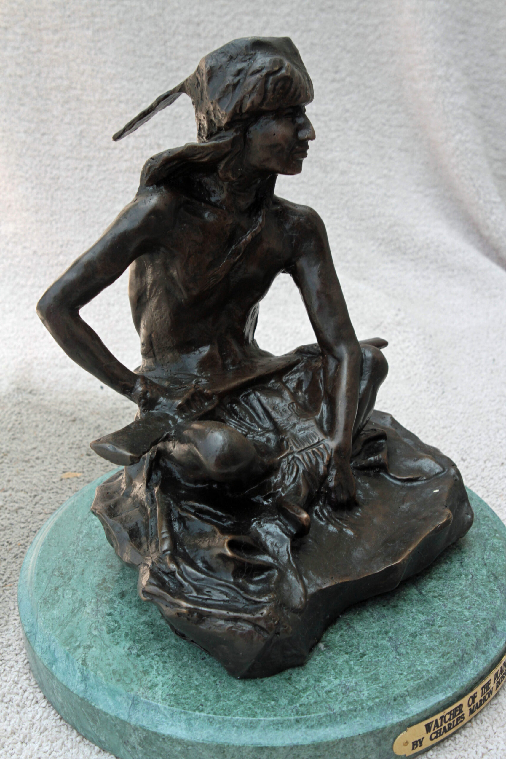 bronze statue watcher of the plains