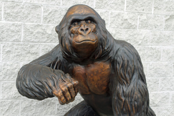 bronze gorilla statue