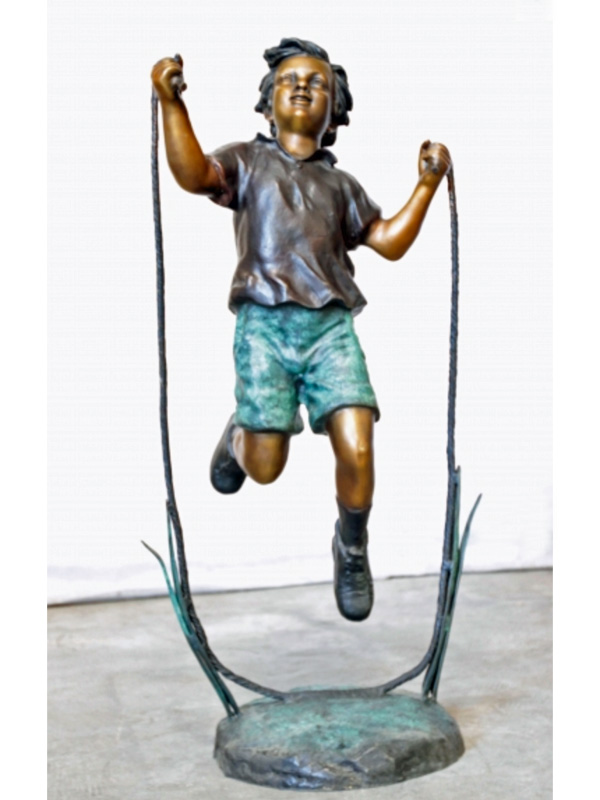 bronze statue of children jumping rope