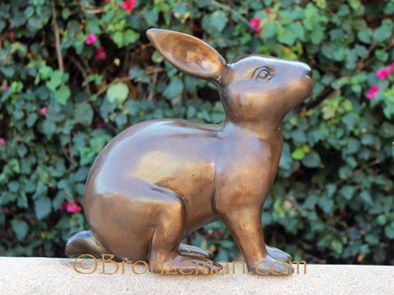 bronze rabbit statue