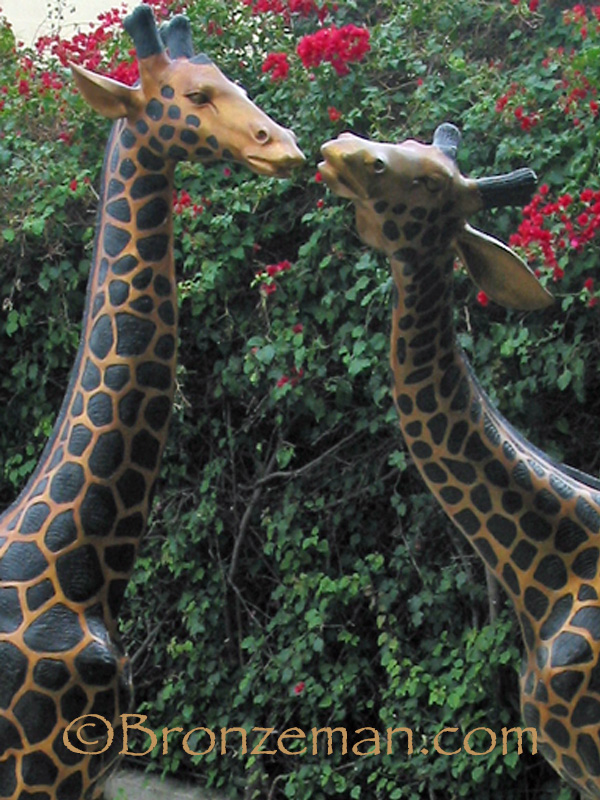 bronze giraffe statue