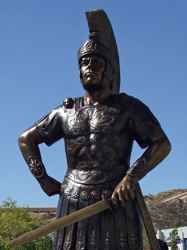 custom bronze statue of a warrior