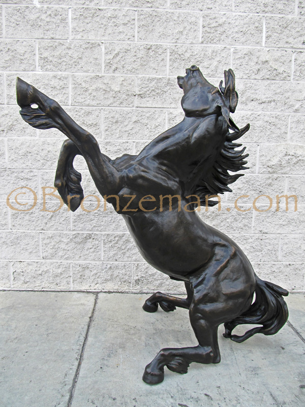 bronze horse rearing