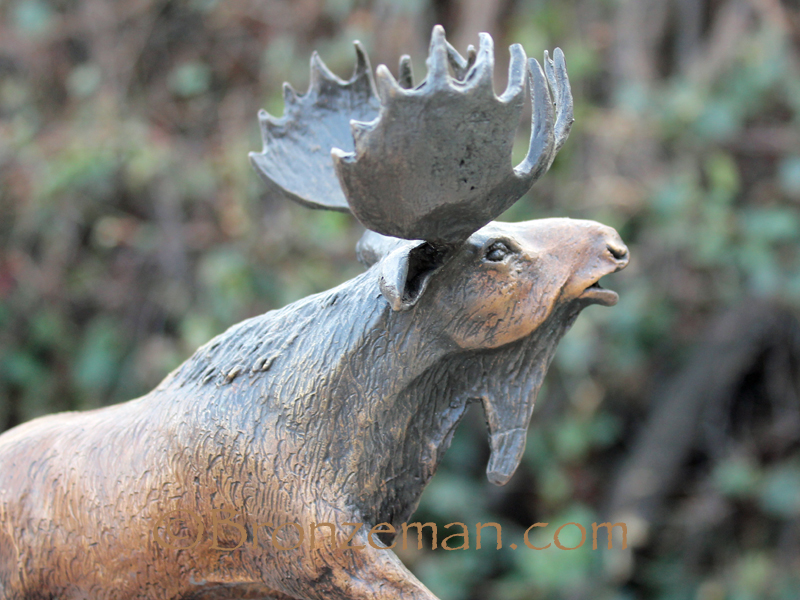 bronze statue of moose