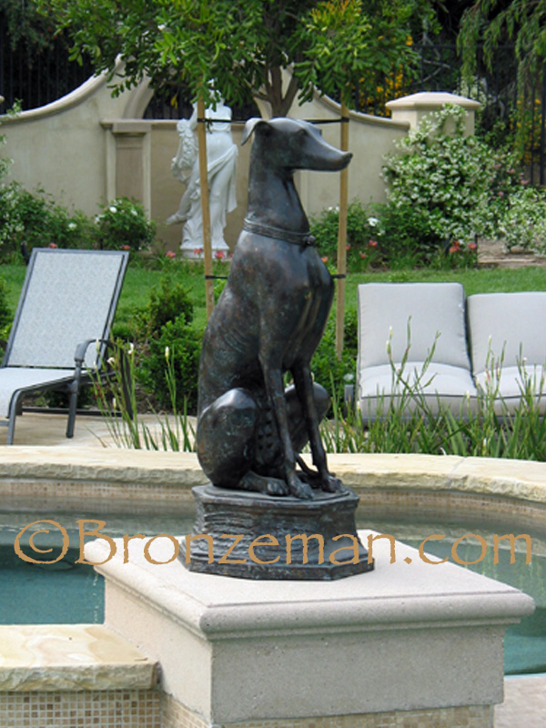 bronze geyhounds statues