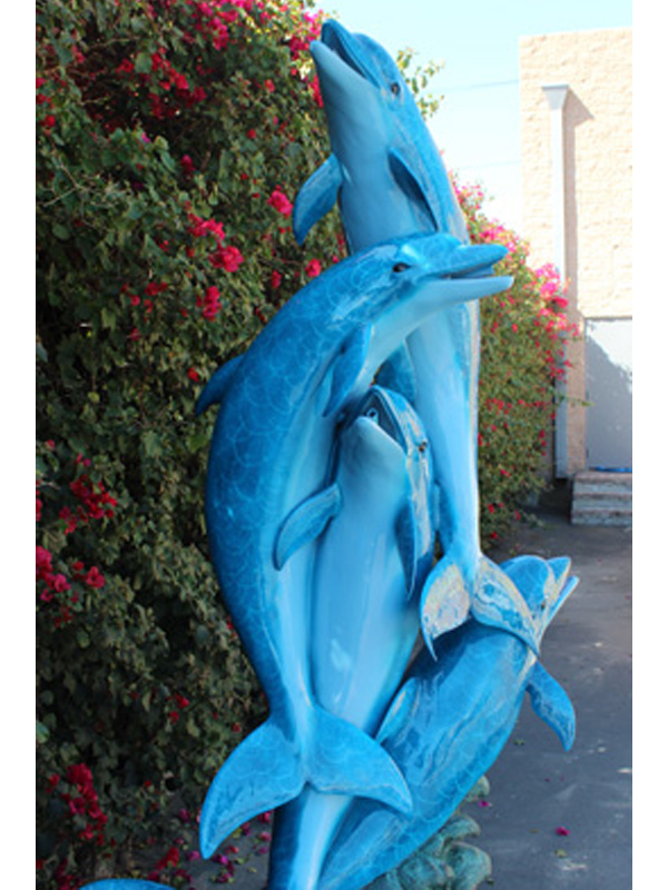 bronze dolphin statue