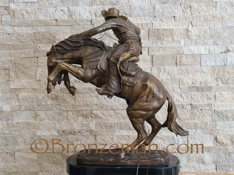 bronze remington bronco buster statue