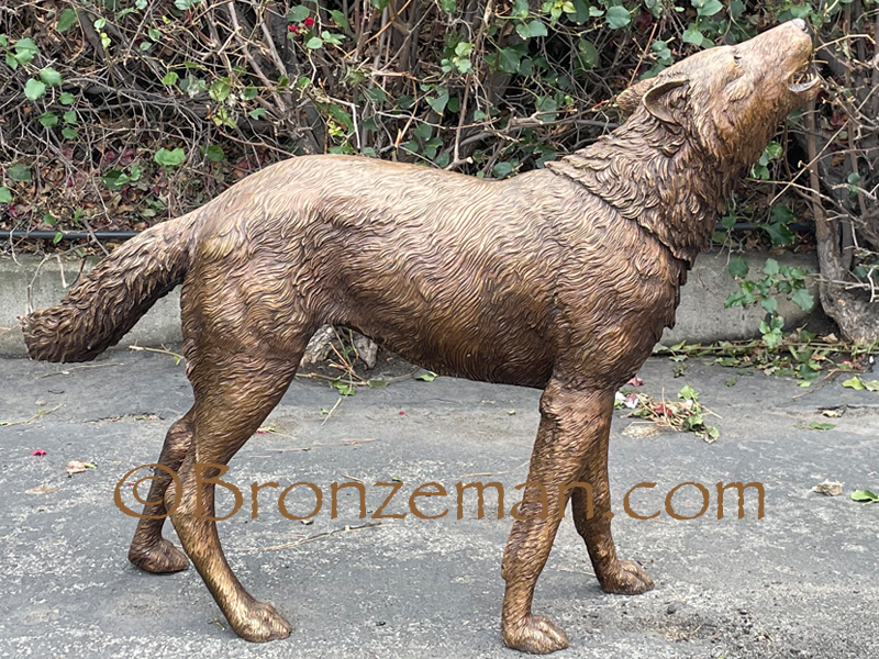 bronze wolf howling