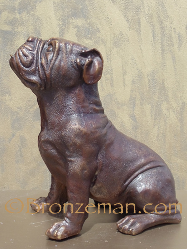 bronze bulldog statue