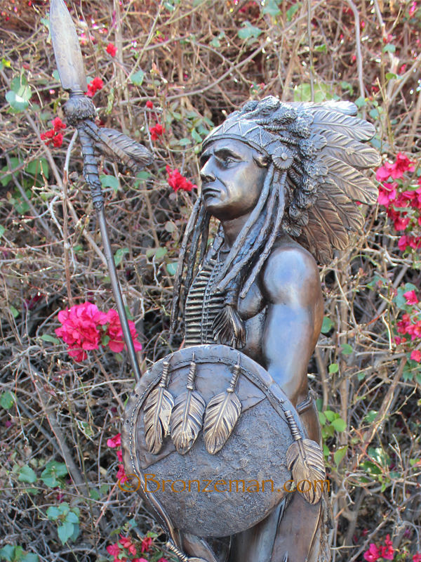 bronze native american statue