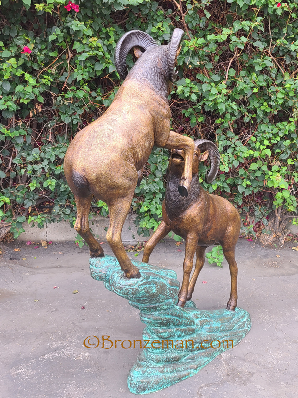 bronze big horn sheep statue