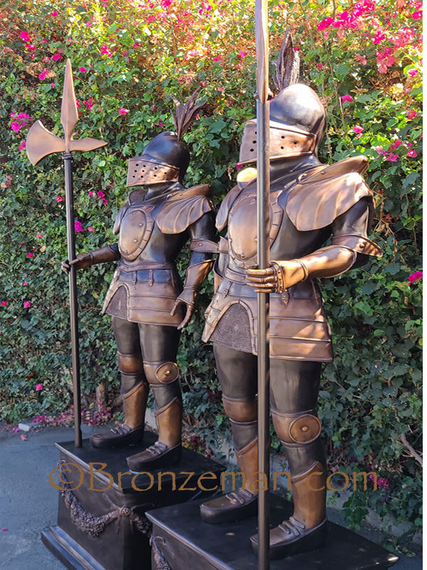 Bronze knight statues