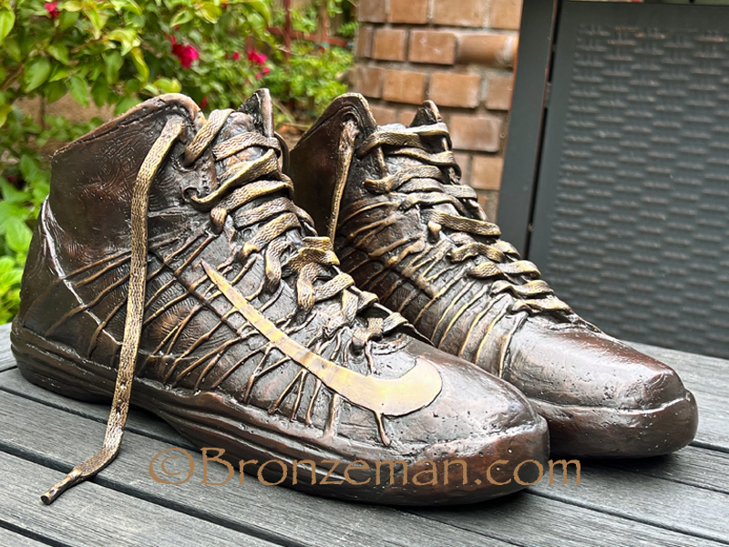 custom bronze shoe memorial