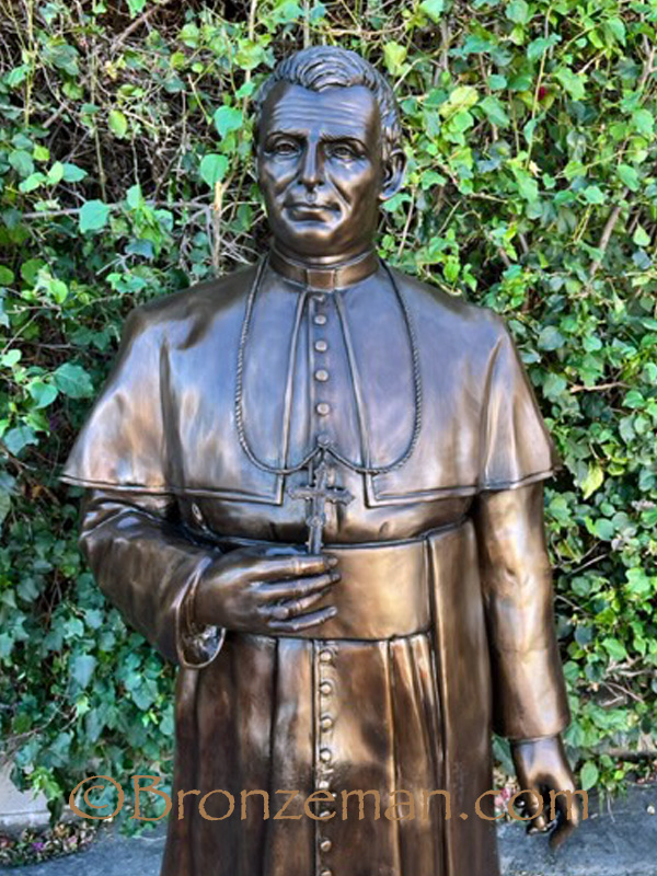 custom bronze statue of saint scalabrini