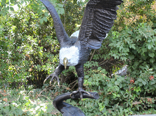 bronze flying eagle statue