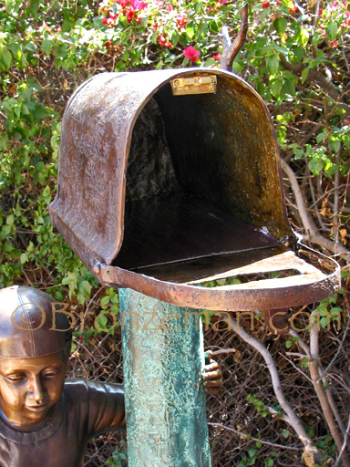 bronze statue mailbox