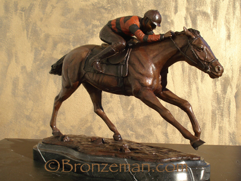 bronze jockey statue