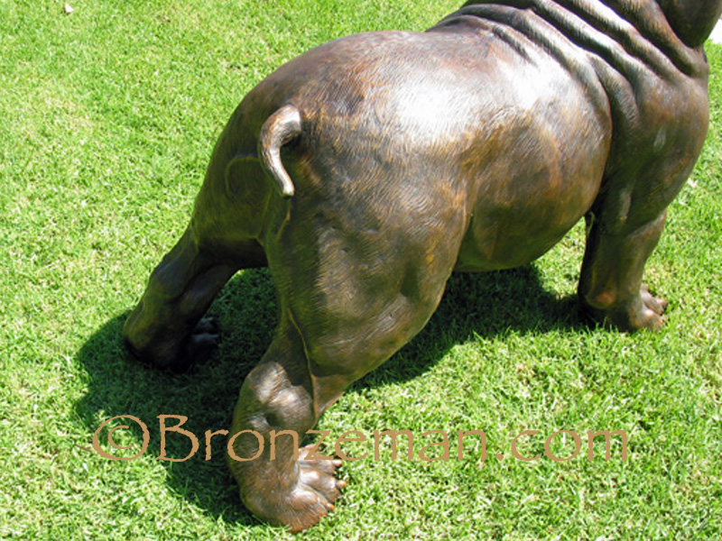 bronze bulldog statue