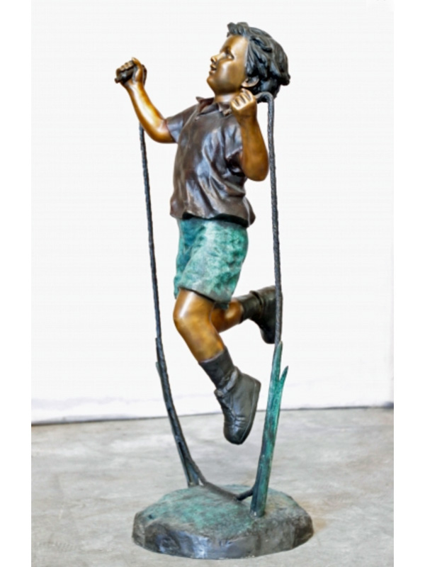 bronze statue of children jumping rope