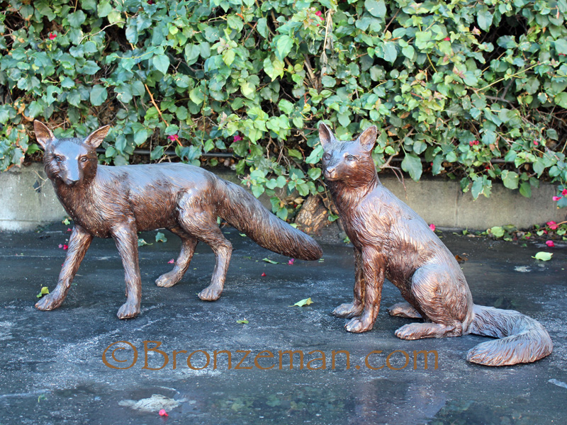 bronze fox statue