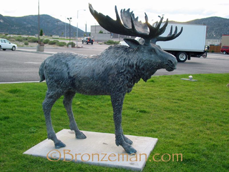 bronze moose statue