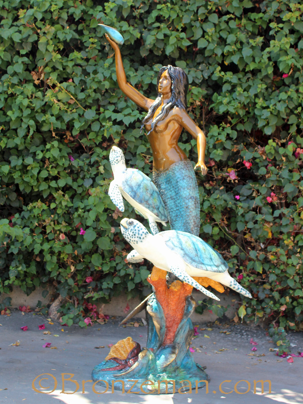 bronze mermaid statues