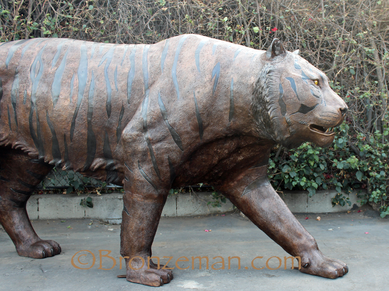 custom bronze tiger mascot statue