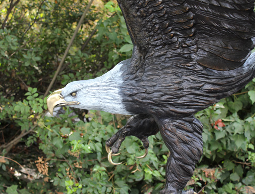 bronze flying eagle statue