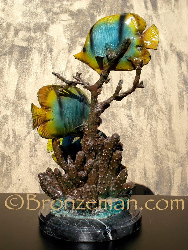 bronze of butterfly fish