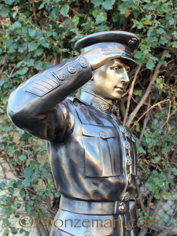custom bronze statue of marine