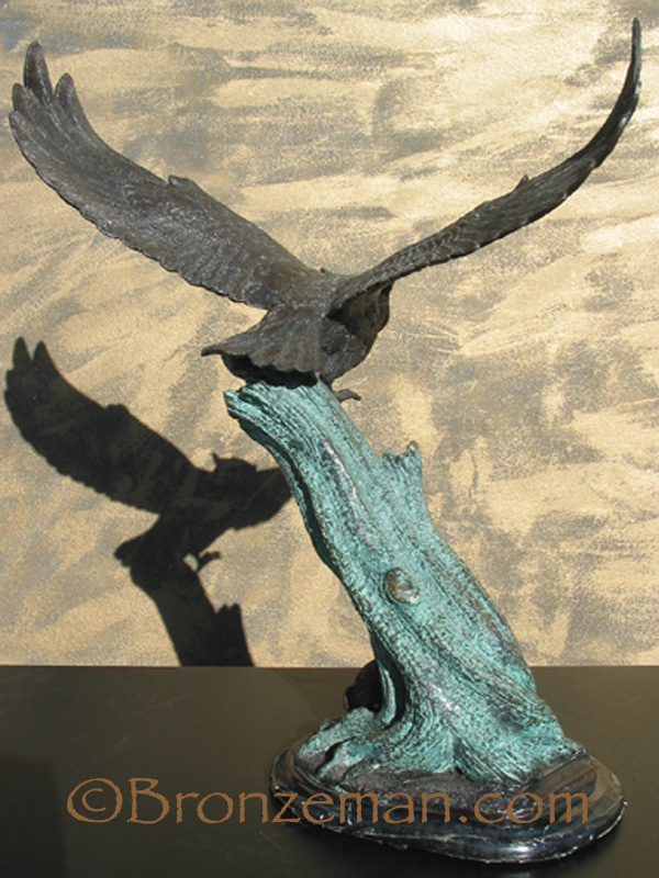 bronze statue of owl