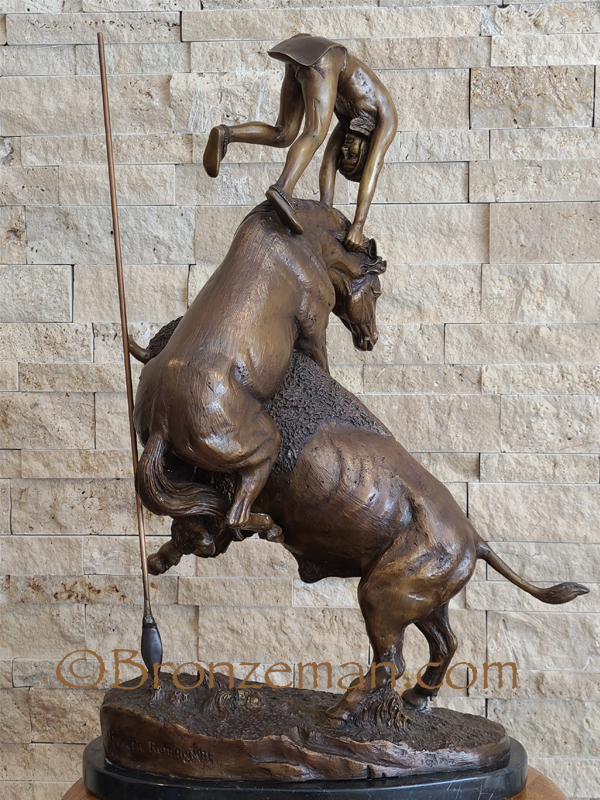 bronze statue buffalo horse