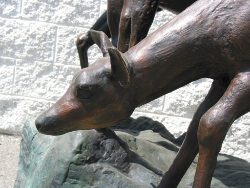 bronze deer family statue