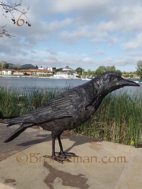 bronze raven statue