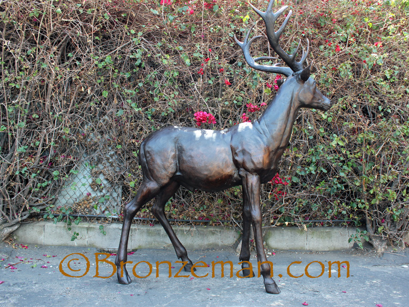 Bronze deer statues